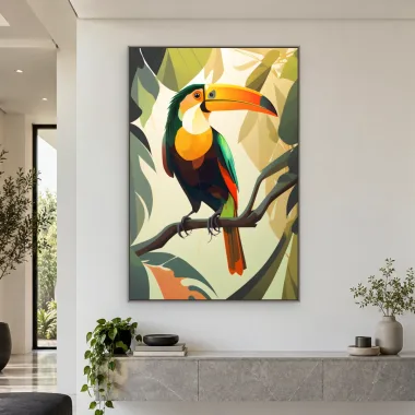 Quadro Decorativo Canvas Tucano Ilustrado - AV0031