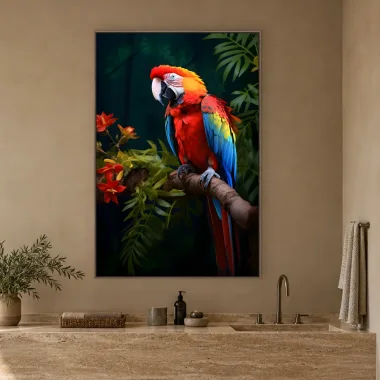 Quadro Decorativo Canvas Arara Escarlate - AV0038