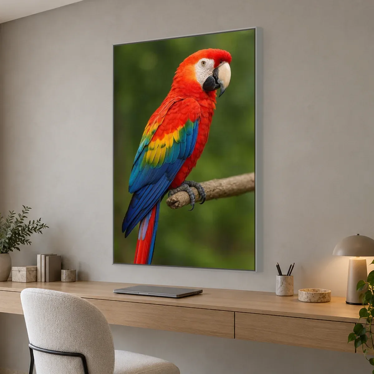Quadro Decorativo Canvas Arara Vibrante - AV0042