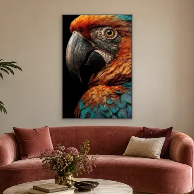Quadro Decorativo Canvas Arara Intensa - AV0043