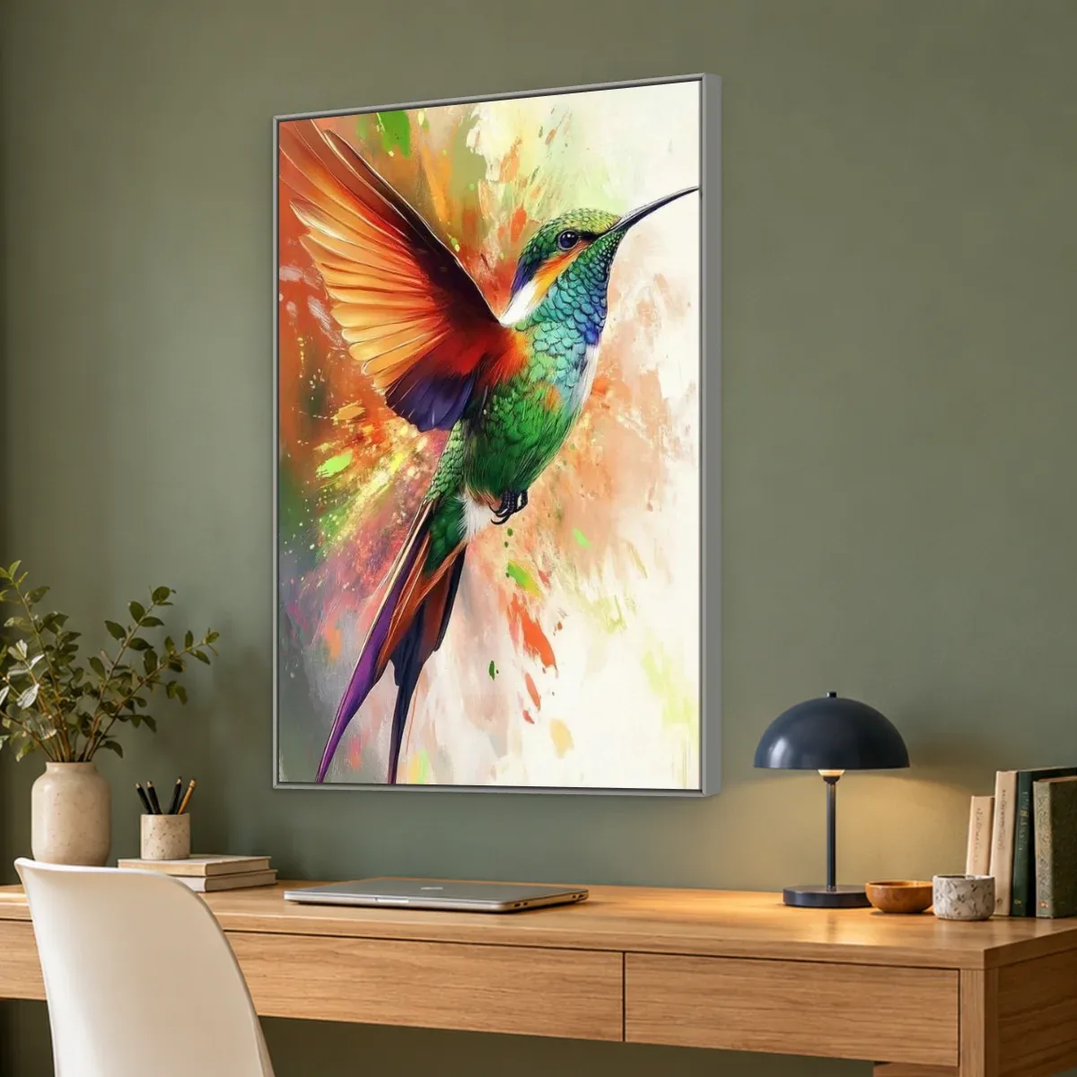 Quadro Decorativo Canvas Colibri Aquarela - AV0045