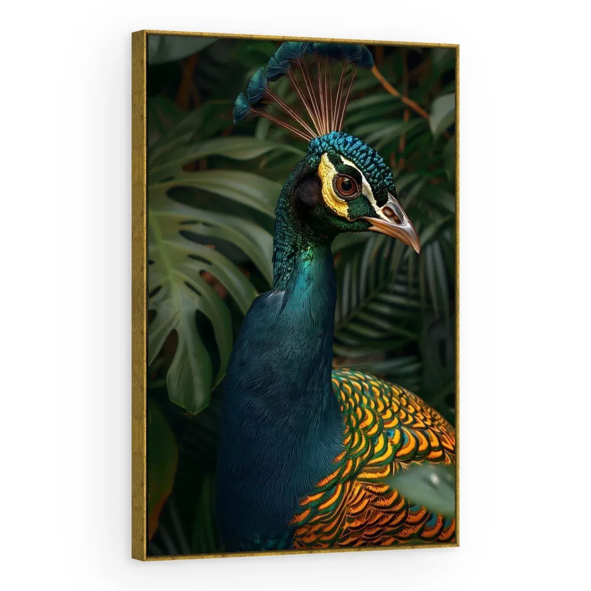 Quadro Decorativo Canvas Pavão Tropical - AV0048