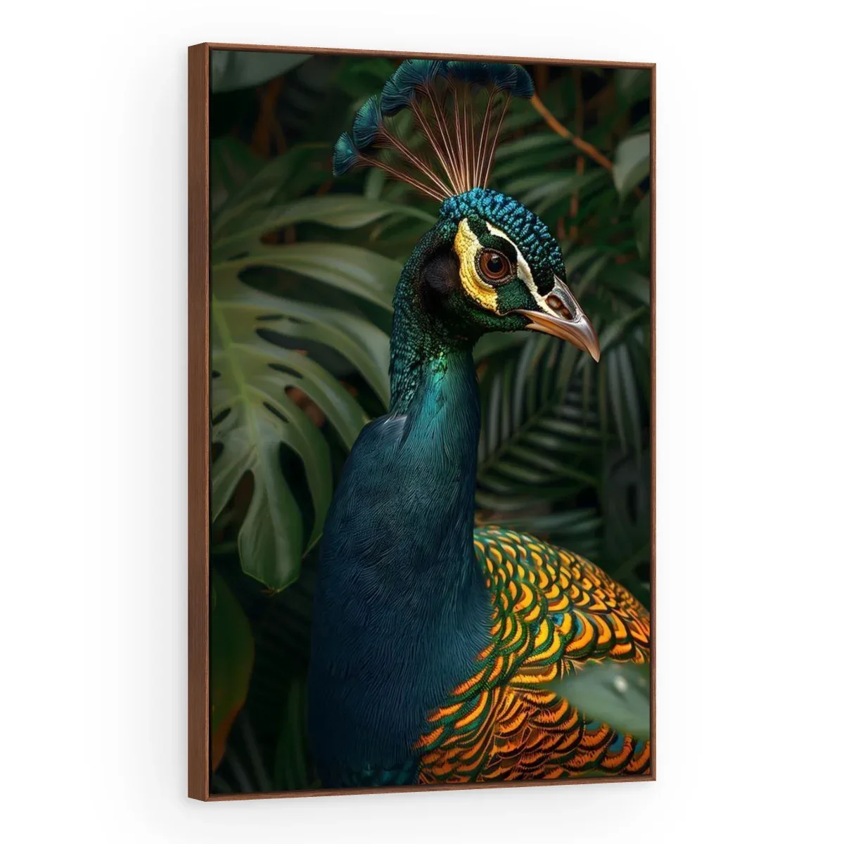 Quadro Decorativo Canvas Pavão Tropical - AV0048