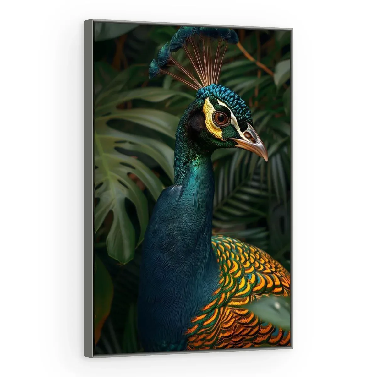 Quadro Decorativo Canvas Pavão Tropical - AV0048