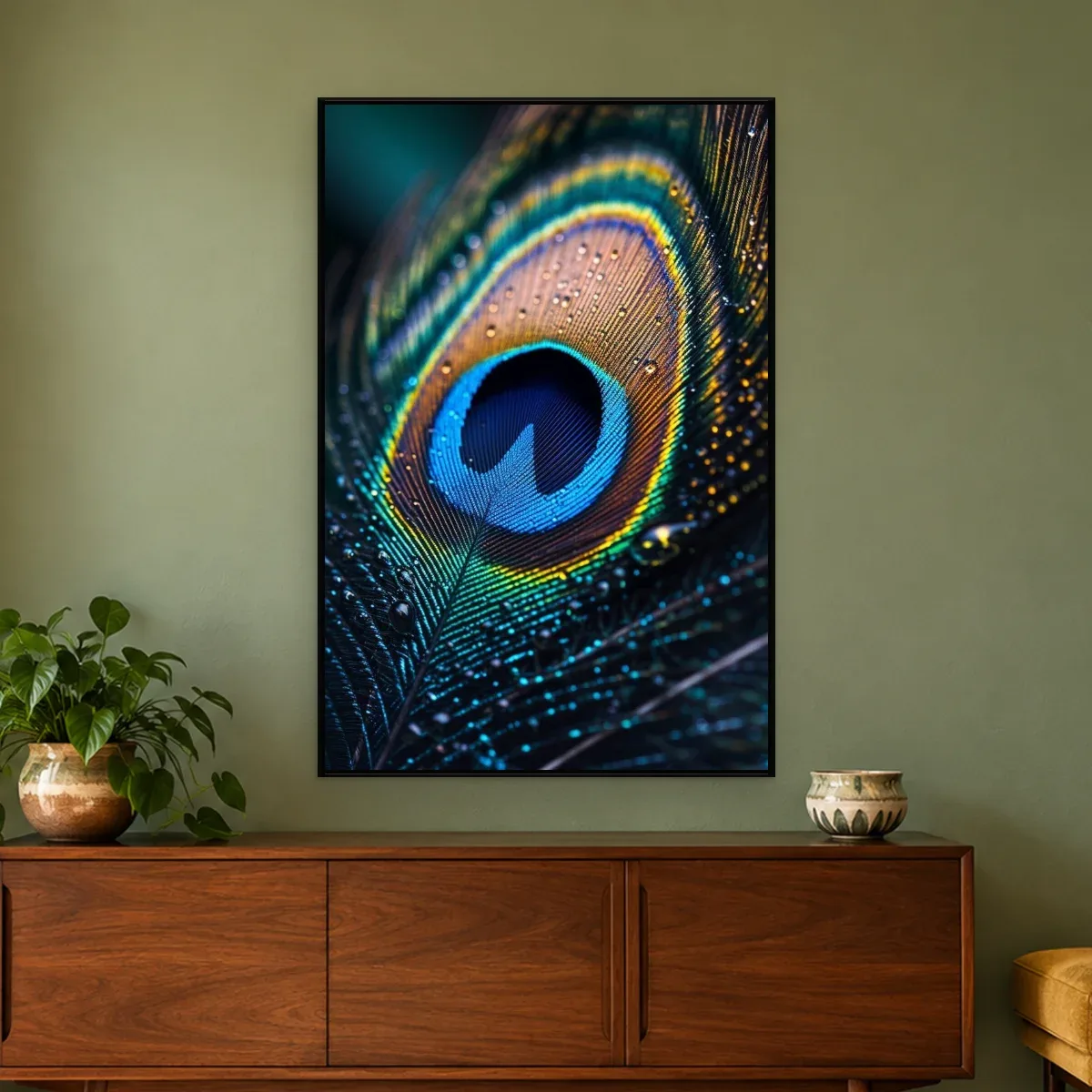 Quadro Decorativo Canvas Pluma Iridescente - AV0049