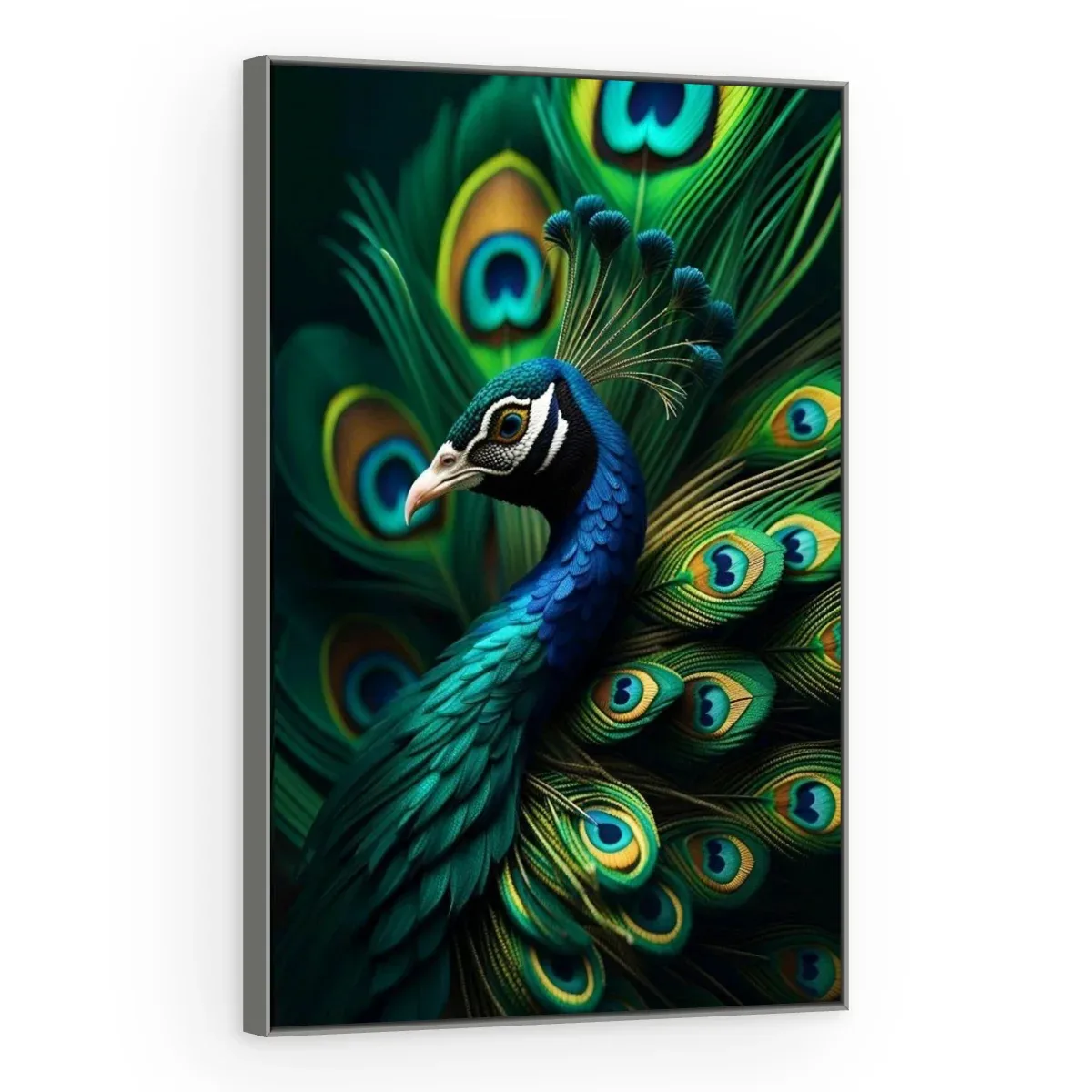 Quadro Decorativo Canvas Pavão Exuberante - AV0050