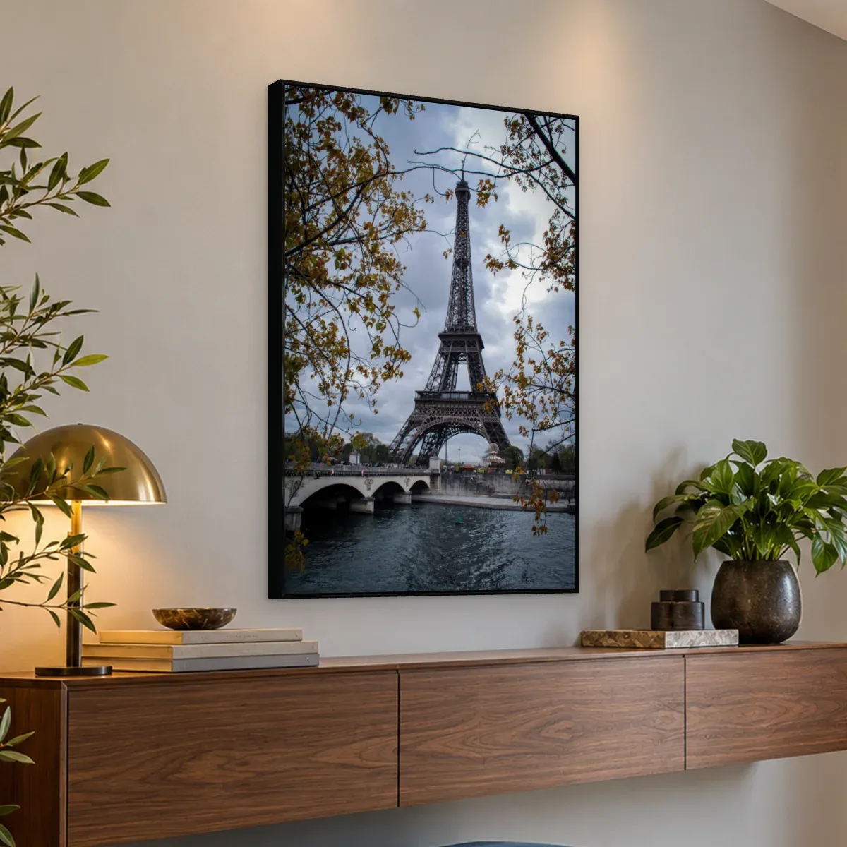 Quadro Decorativo Canvas Eiffel Nublada - CI0001
