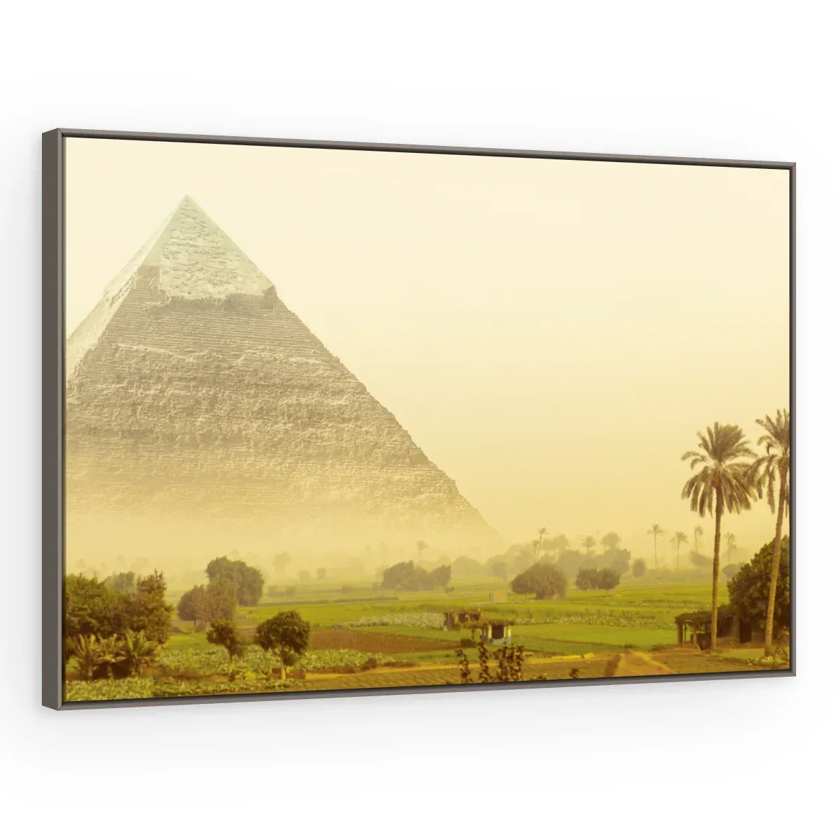 Quadro Decorativo Canvas Pirâmide Dourada - CI0003