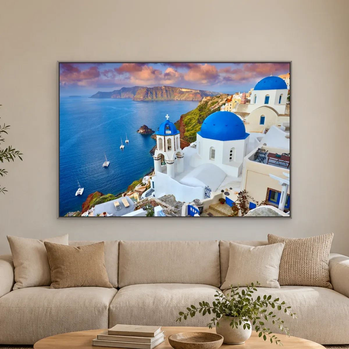 Quadro Decorativo Canvas Santorini Azul - CI0004
