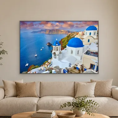 Quadro Decorativo Canvas Santorini Azul - CI0004