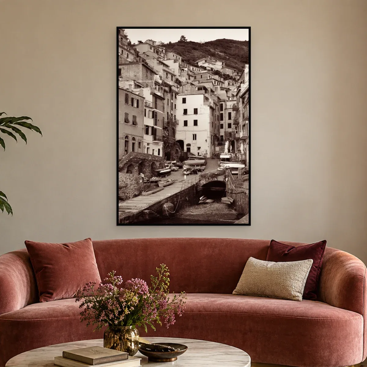 Quadro Decorativo Canvas Vilarejo Sépia - CI0014