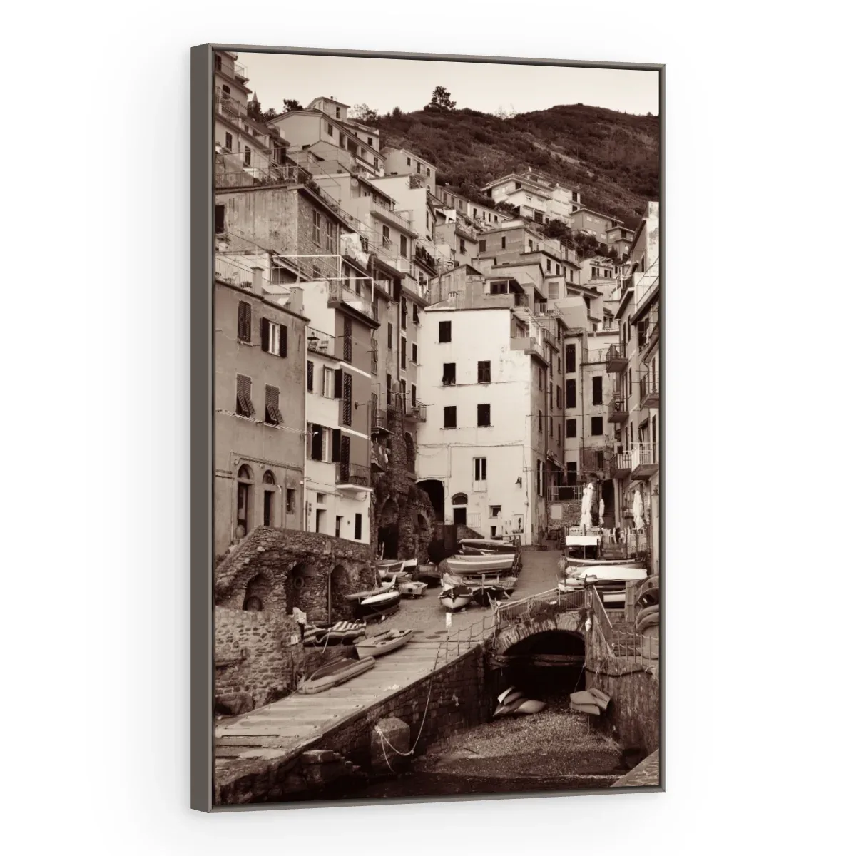 Quadro Decorativo Canvas Vilarejo Sépia - CI0014
