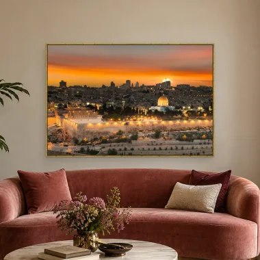Quadro Decorativo Canvas Jerusalém Dourada - CI0018