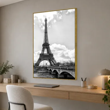Quadro Decorativo Canvas Eiffel Monocromática - CI0022