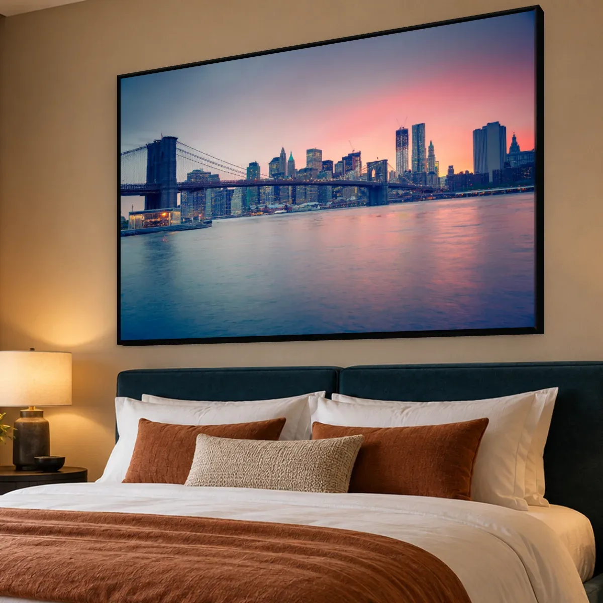 Quadro Decorativo Canvas Manhattan Rosada - CI0043