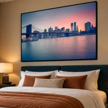 Quadro Decorativo Canvas Manhattan Rosada - CI0043