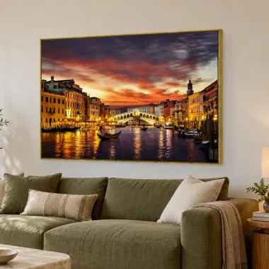 Quadro Decorativo Canvas Veneza Flamejante - CI0061