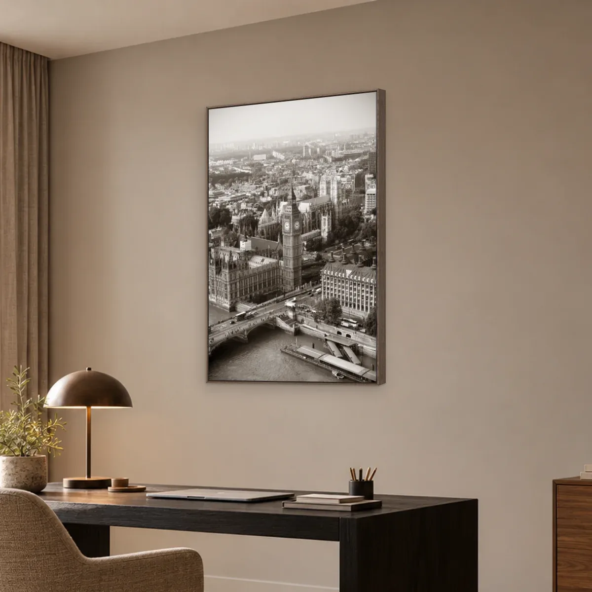 Quadro Decorativo Canvas Westminster Monocromático - CI0064