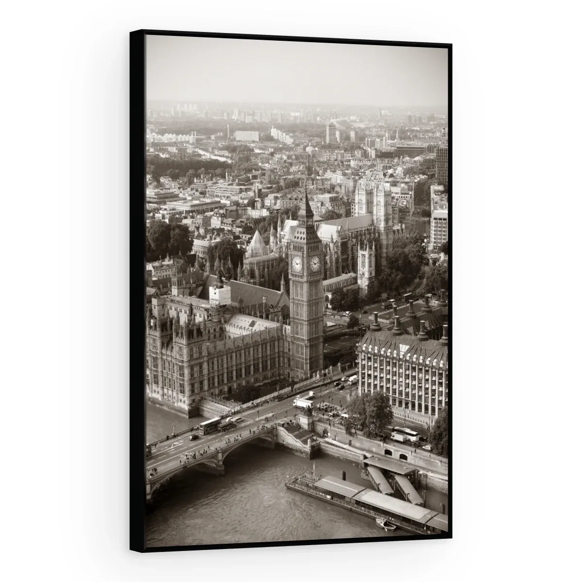 Quadro Decorativo Canvas Westminster Monocromático - CI0064