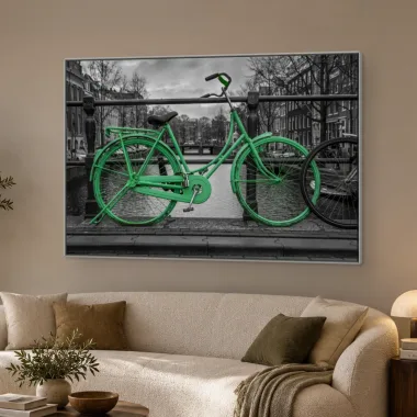 Quadro Decorativo Canvas Bicicleta Verde - CI0072