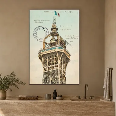Quadro Decorativo Canvas Eiffel Postal - CI0073