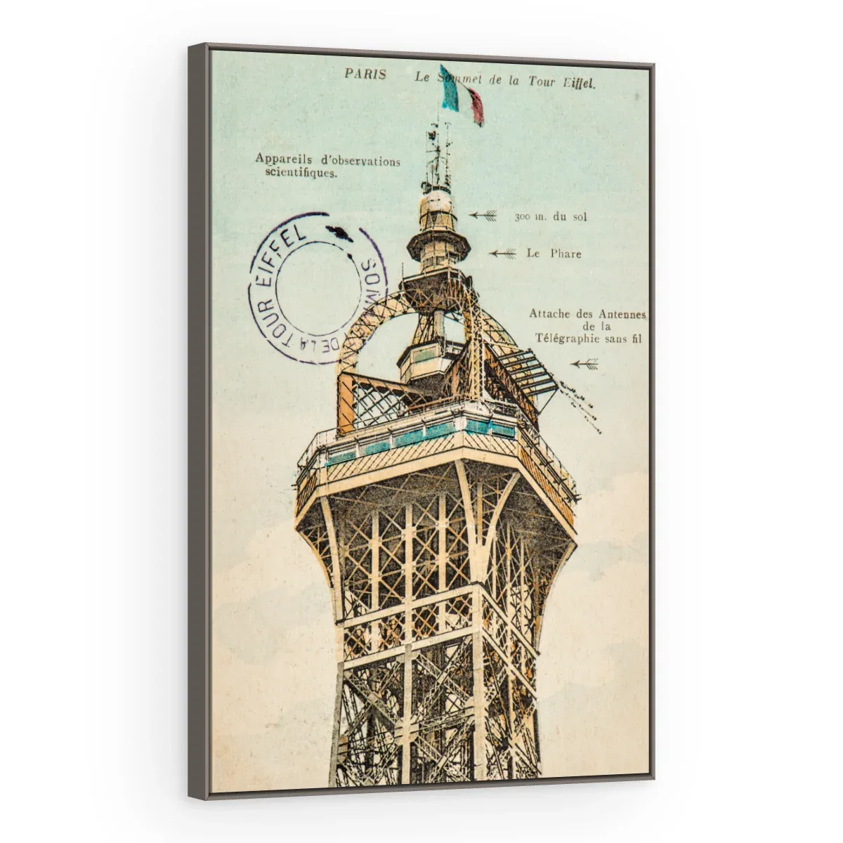 Quadro Decorativo Canvas Eiffel Postal - CI0073