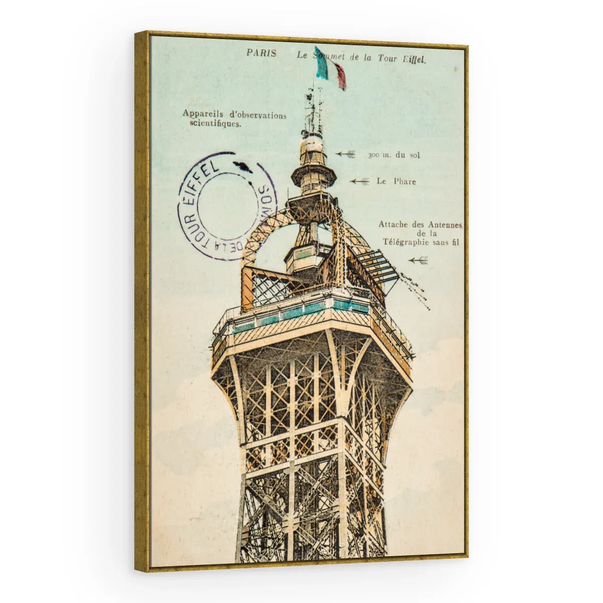 Quadro Decorativo Canvas Eiffel Postal - CI0073