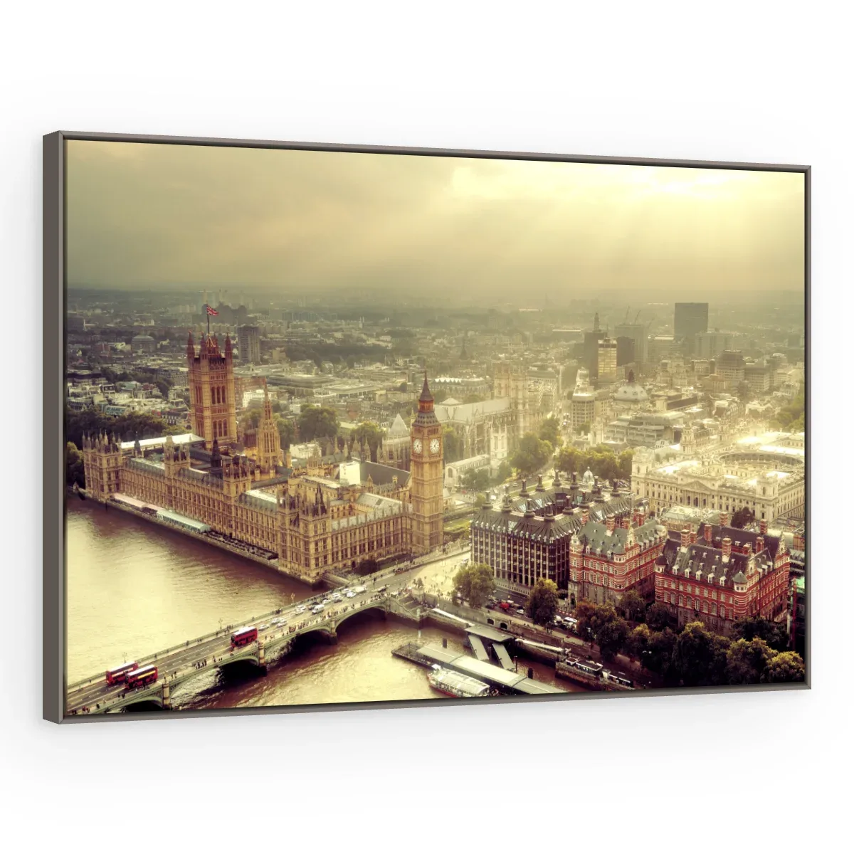 Quadro Decorativo Canvas Londres Dourada - CI0078