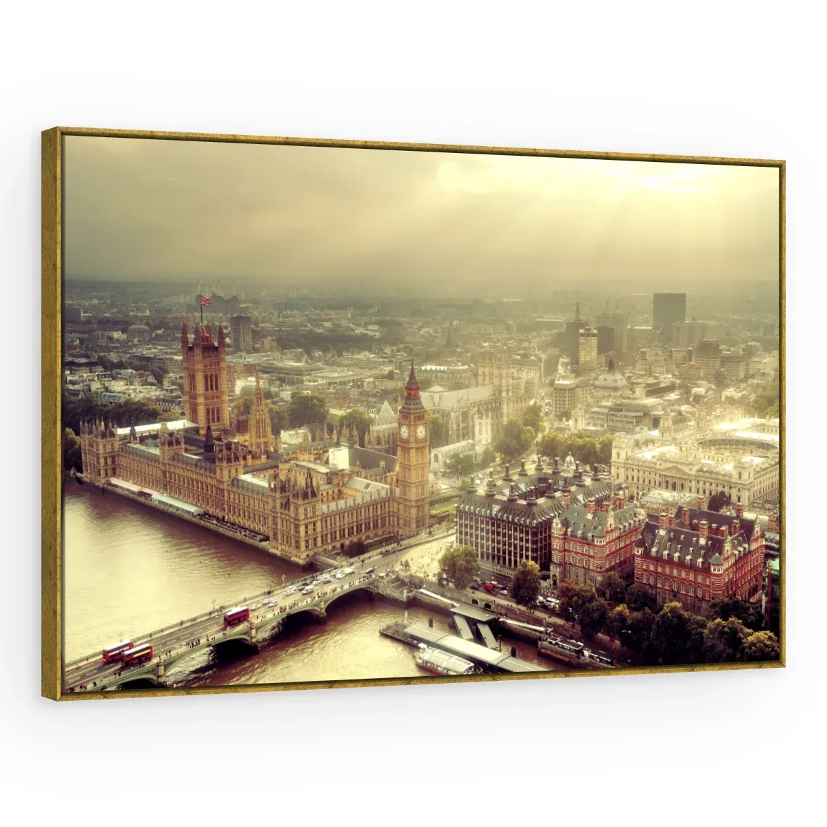 Quadro Decorativo Canvas Londres Dourada - CI0078