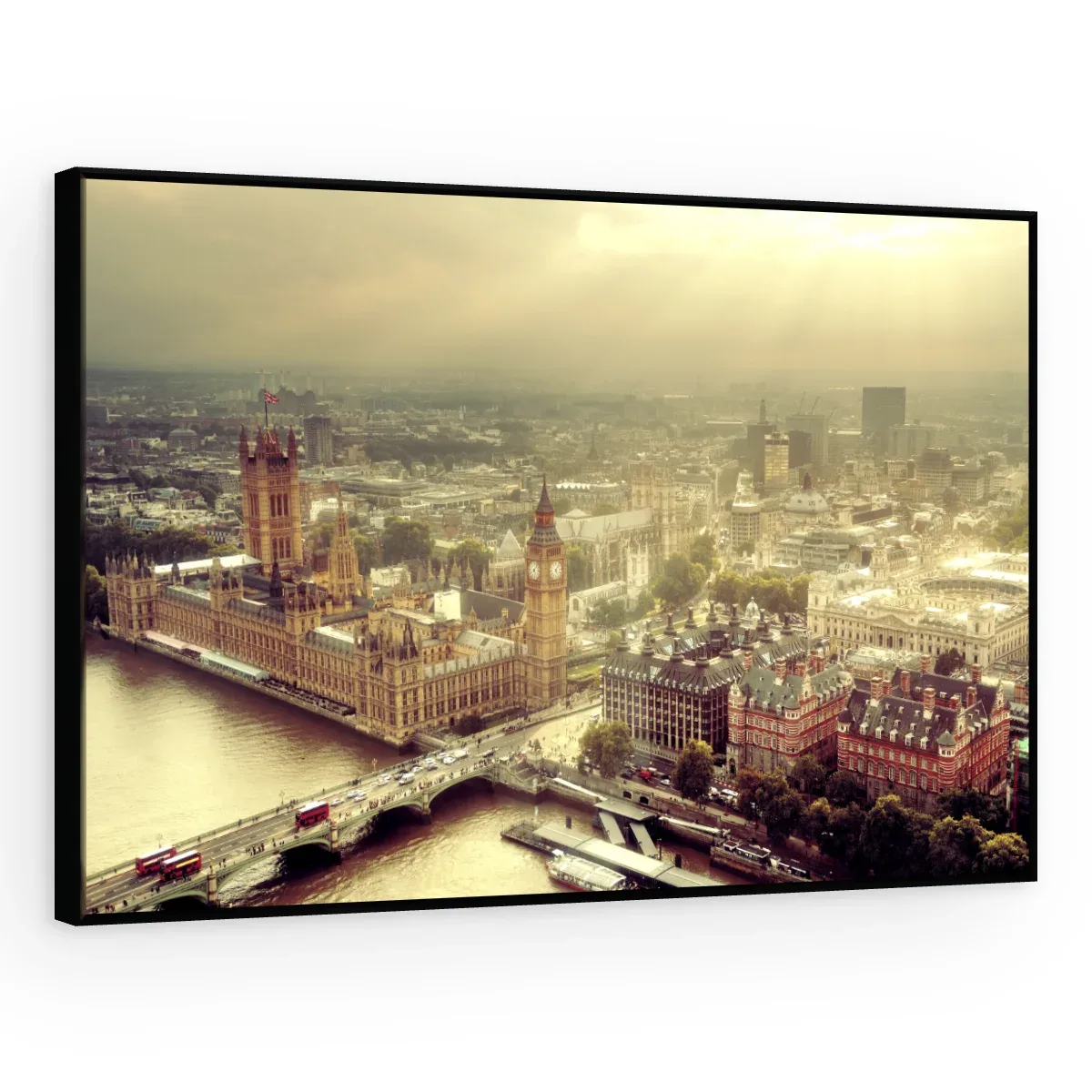 Quadro Decorativo Canvas Londres Dourada - CI0078