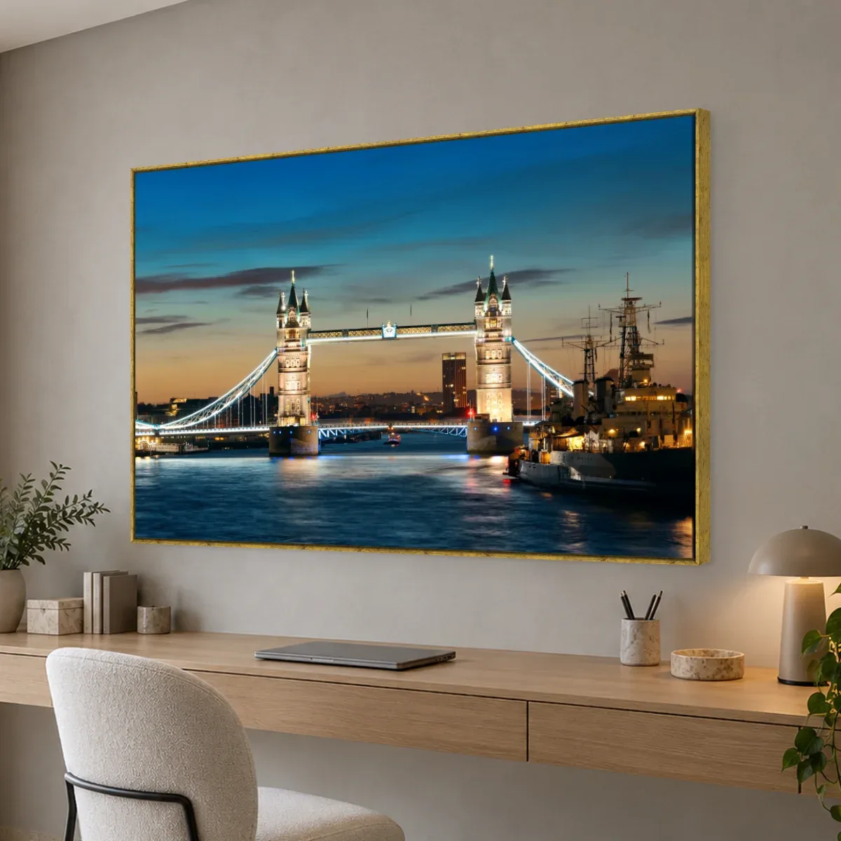 Quadro Decorativo Canvas Tâmisa Panorâmico - CI0079