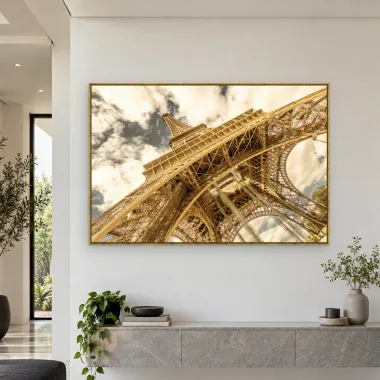 Quadro Decorativo Canvas Eiffel Dourada - CI0089