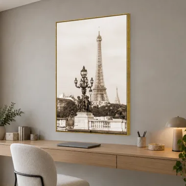 Quadro Decorativo Canvas Eiffel Sépia - CI0096