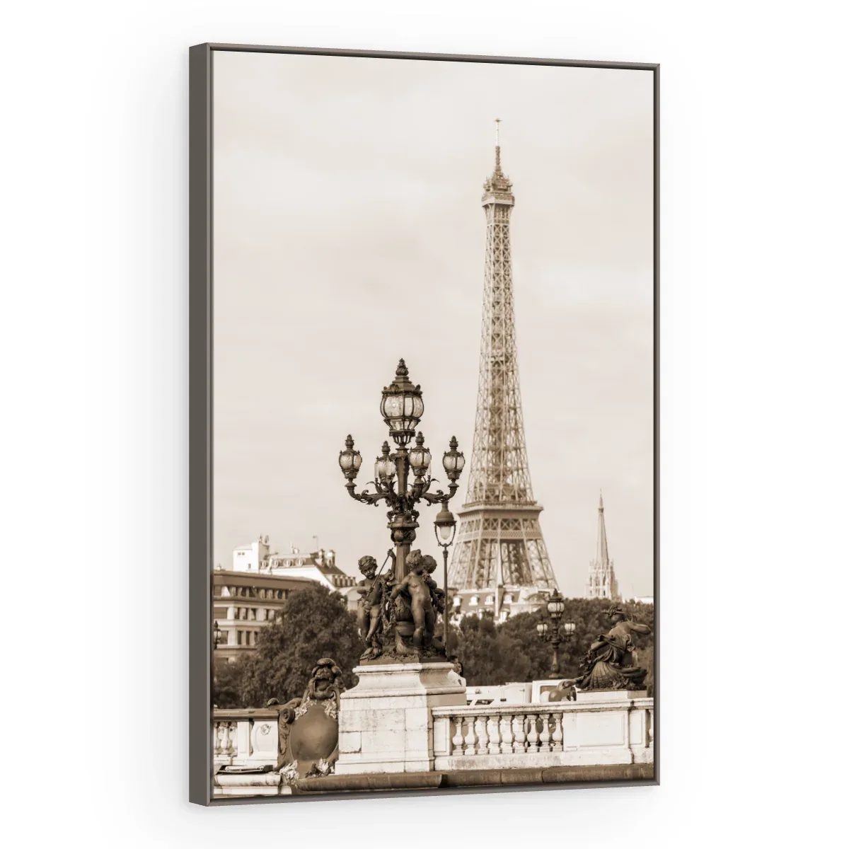 Quadro Decorativo Canvas Eiffel Sépia - CI0096
