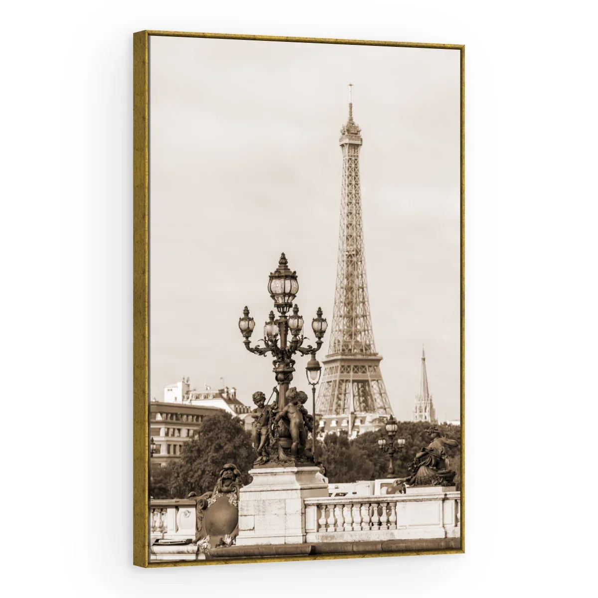 Quadro Decorativo Canvas Eiffel Sépia - CI0096