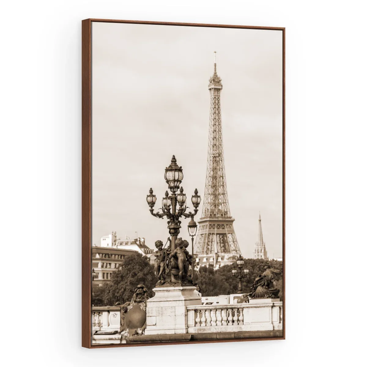 Quadro Decorativo Canvas Eiffel Sépia - CI0096