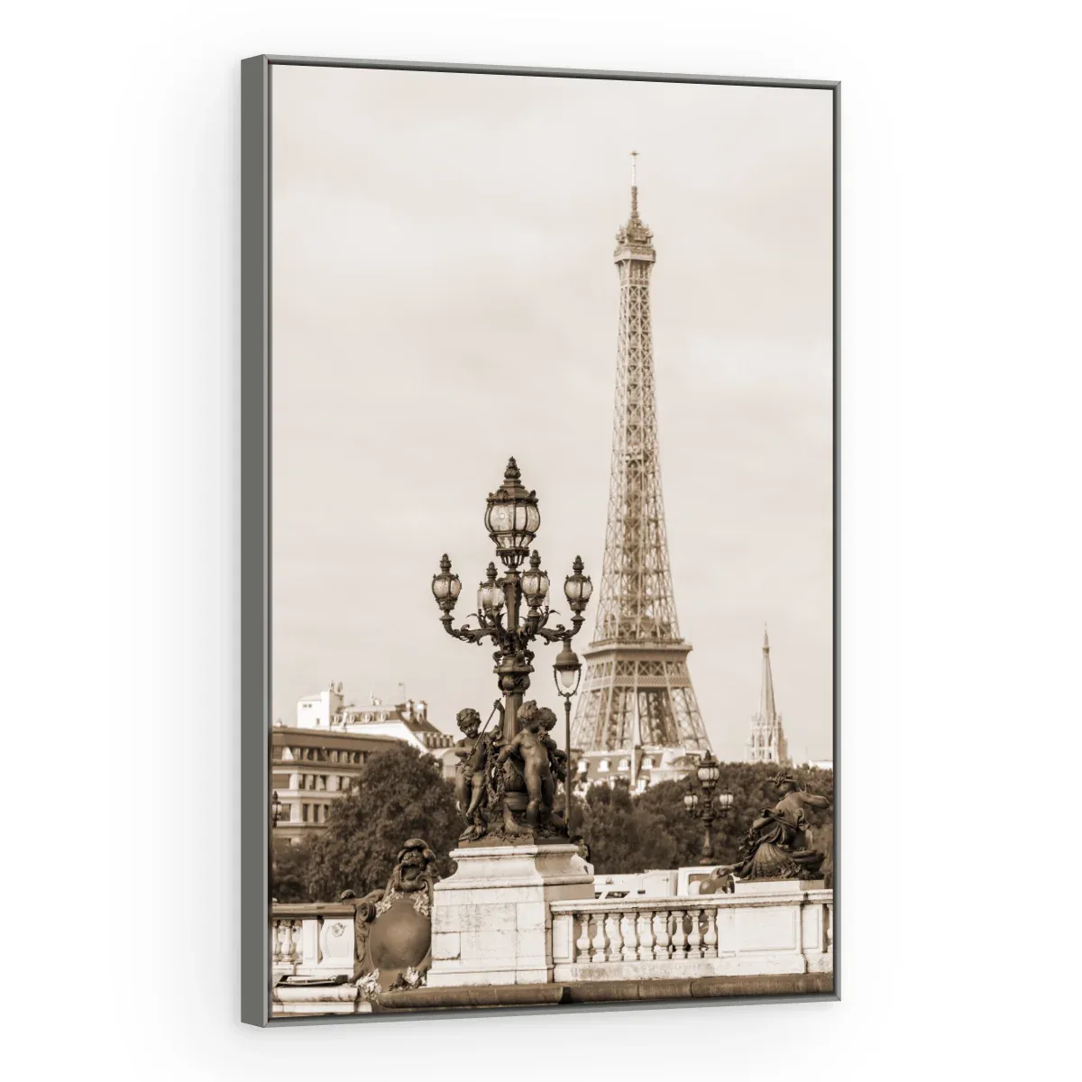 Quadro Decorativo Canvas Eiffel Sépia - CI0096