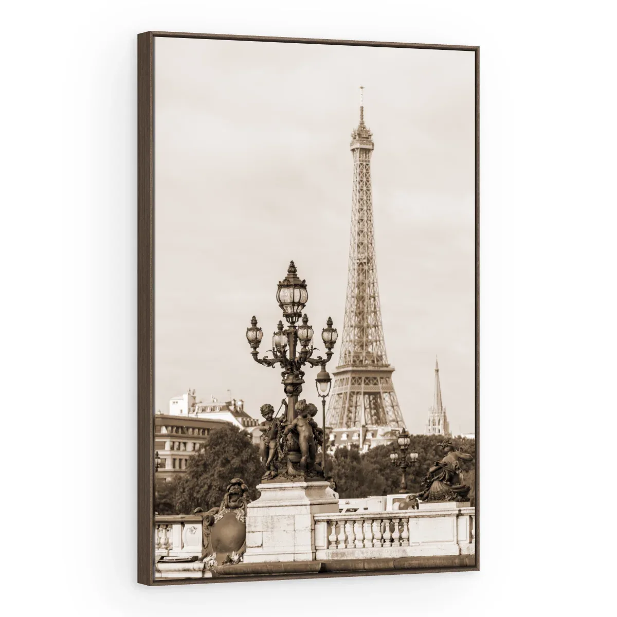 Quadro Decorativo Canvas Eiffel Sépia - CI0096