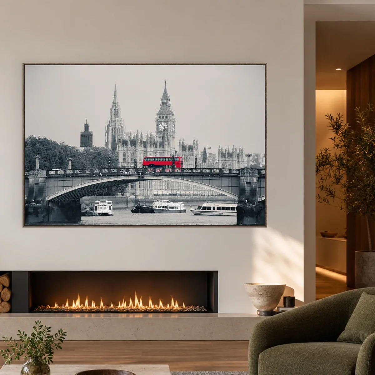 Quadro Decorativo Canvas Ônibus Vermelho - CI0099