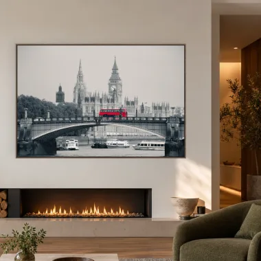 Quadro Decorativo Canvas Ônibus Vermelho - CI0099