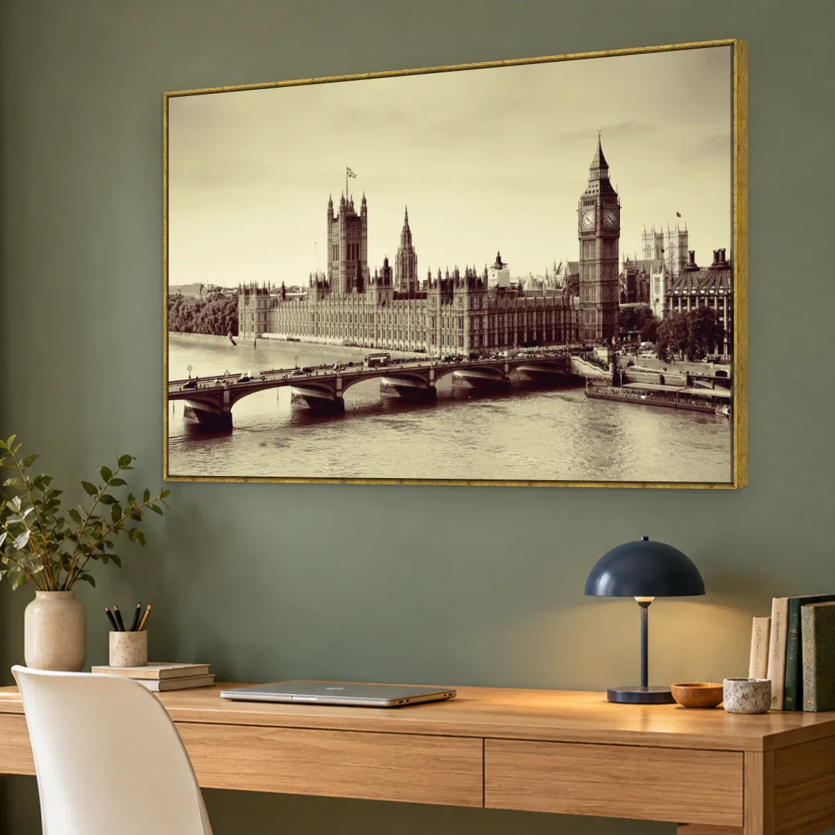 Quadro Decorativo Canvas Westminster Sépia - CI0102