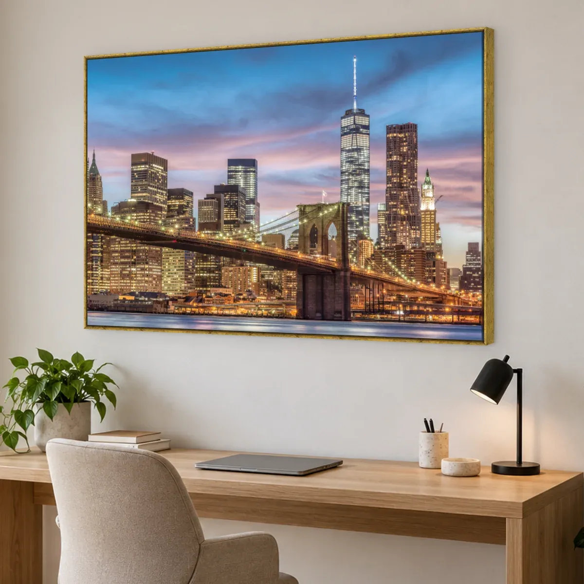 Quadro Decorativo Canvas Manhattan Crepuscular - CI0107