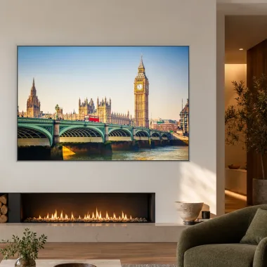 Quadro Decorativo Canvas Westminster Dourado - CI0117