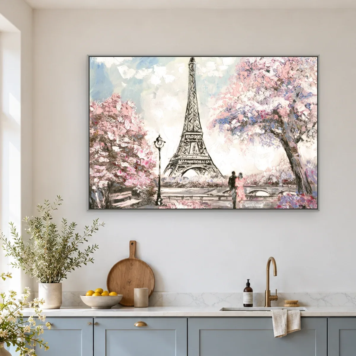 Quadro Decorativo Canvas Eiffel Romântica - CI0131