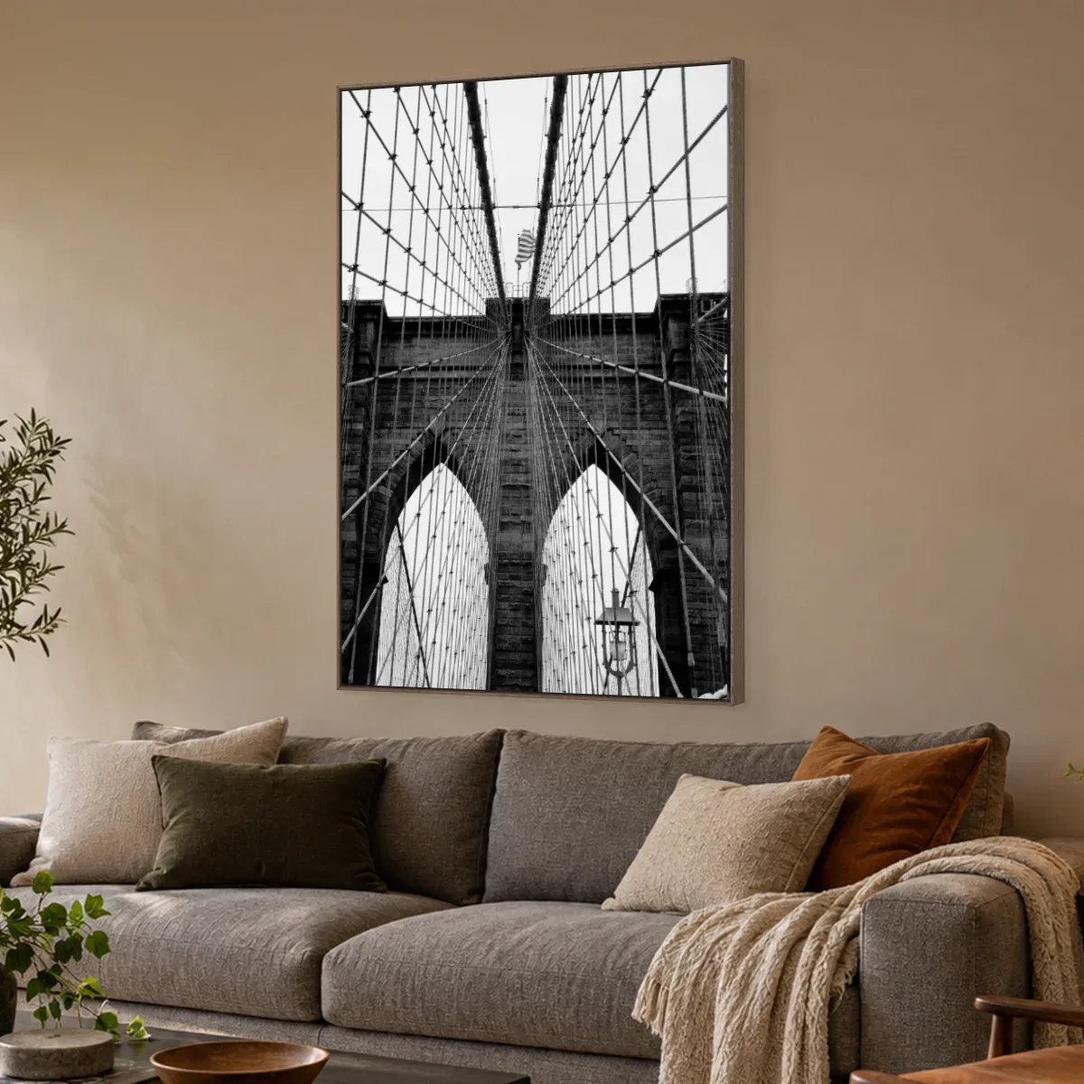 Quadro Decorativo Canvas Brooklyn Monocromática - CI0136
