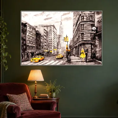 Quadro Decorativo Canvas Manhattan Pintada - CI0137