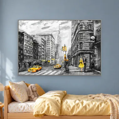 Quadro Decorativo Canvas Manhattan Acinzentada - CI0138