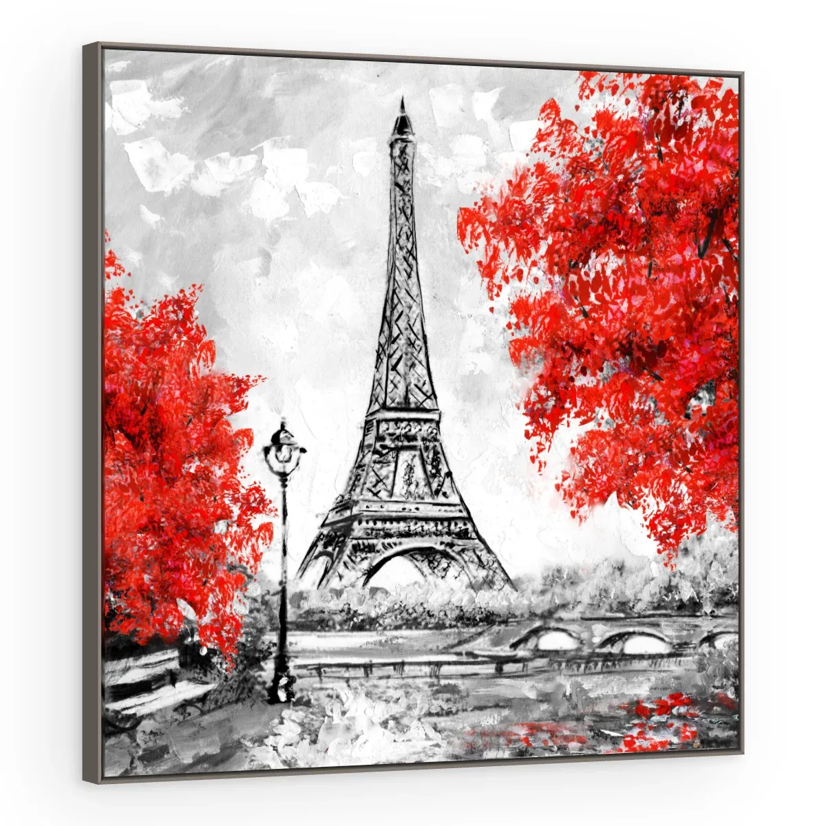 Quadro Decorativo Canvas Eiffel Vermelha - CI0146