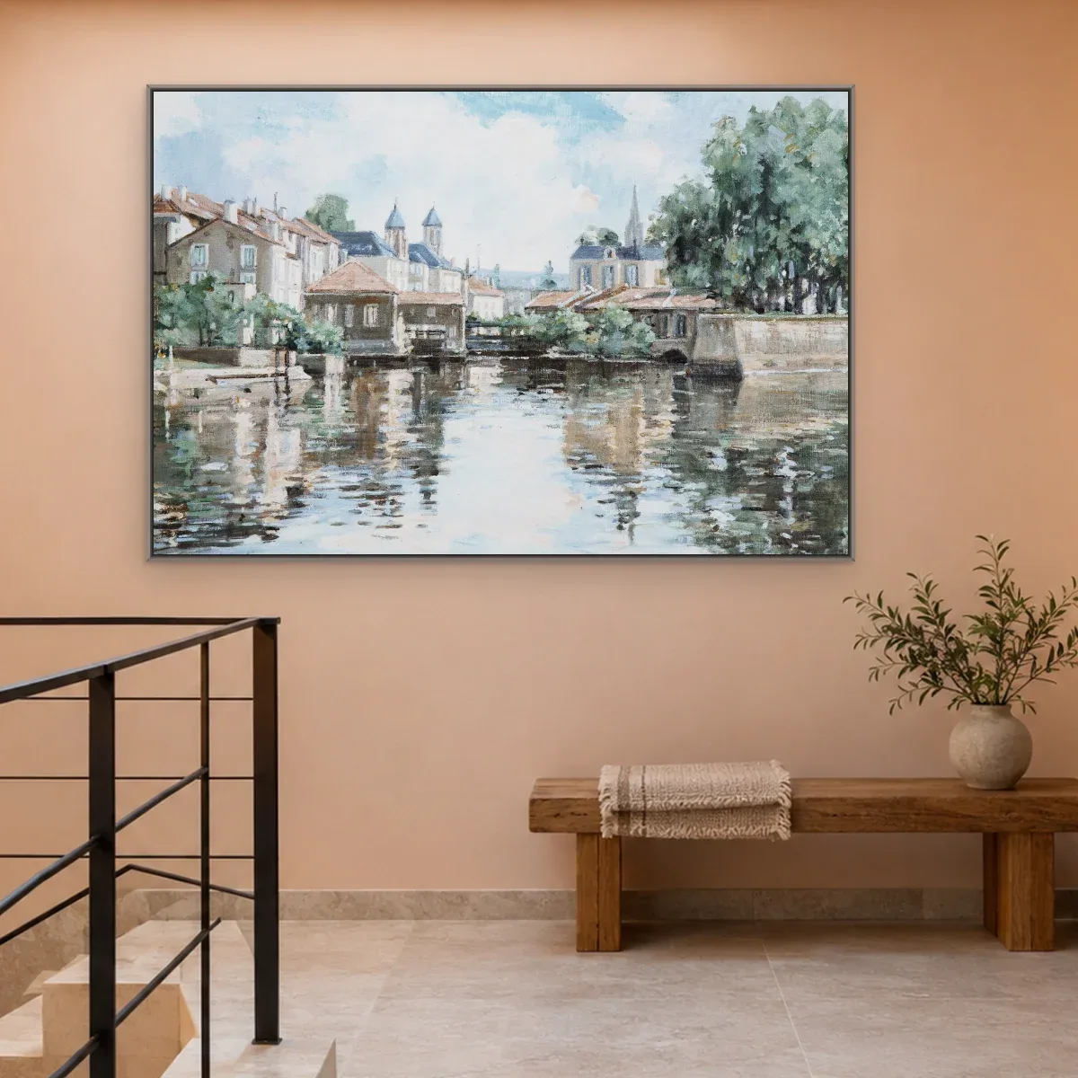 Quadro Decorativo Canvas Vilarejo Aquarela - CI0150
