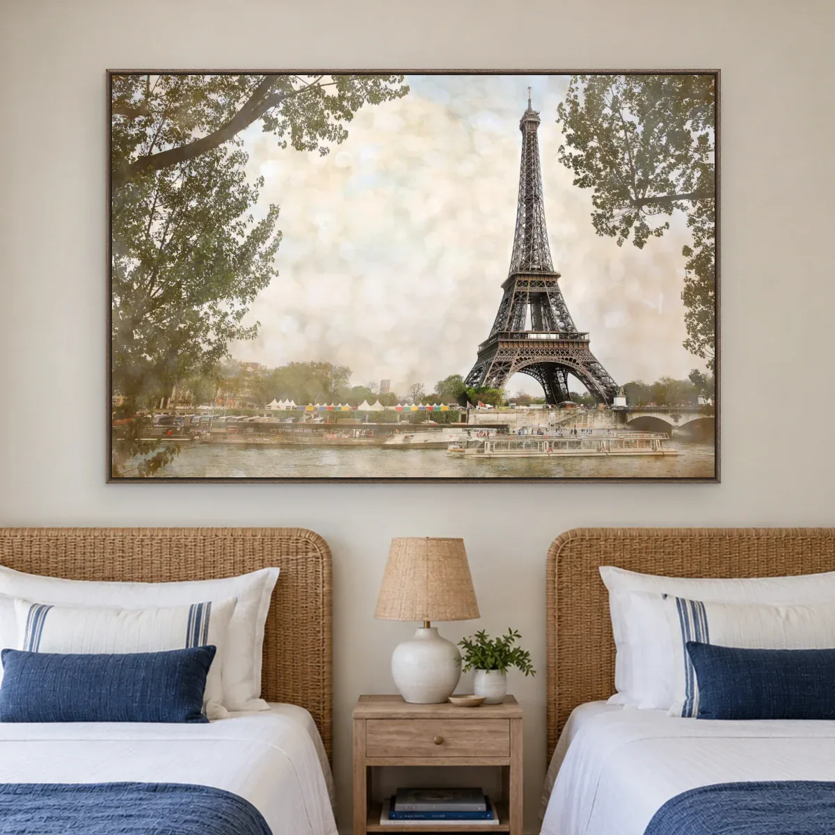 Quadro Decorativo Canvas Eiffel Pastel - CI0157